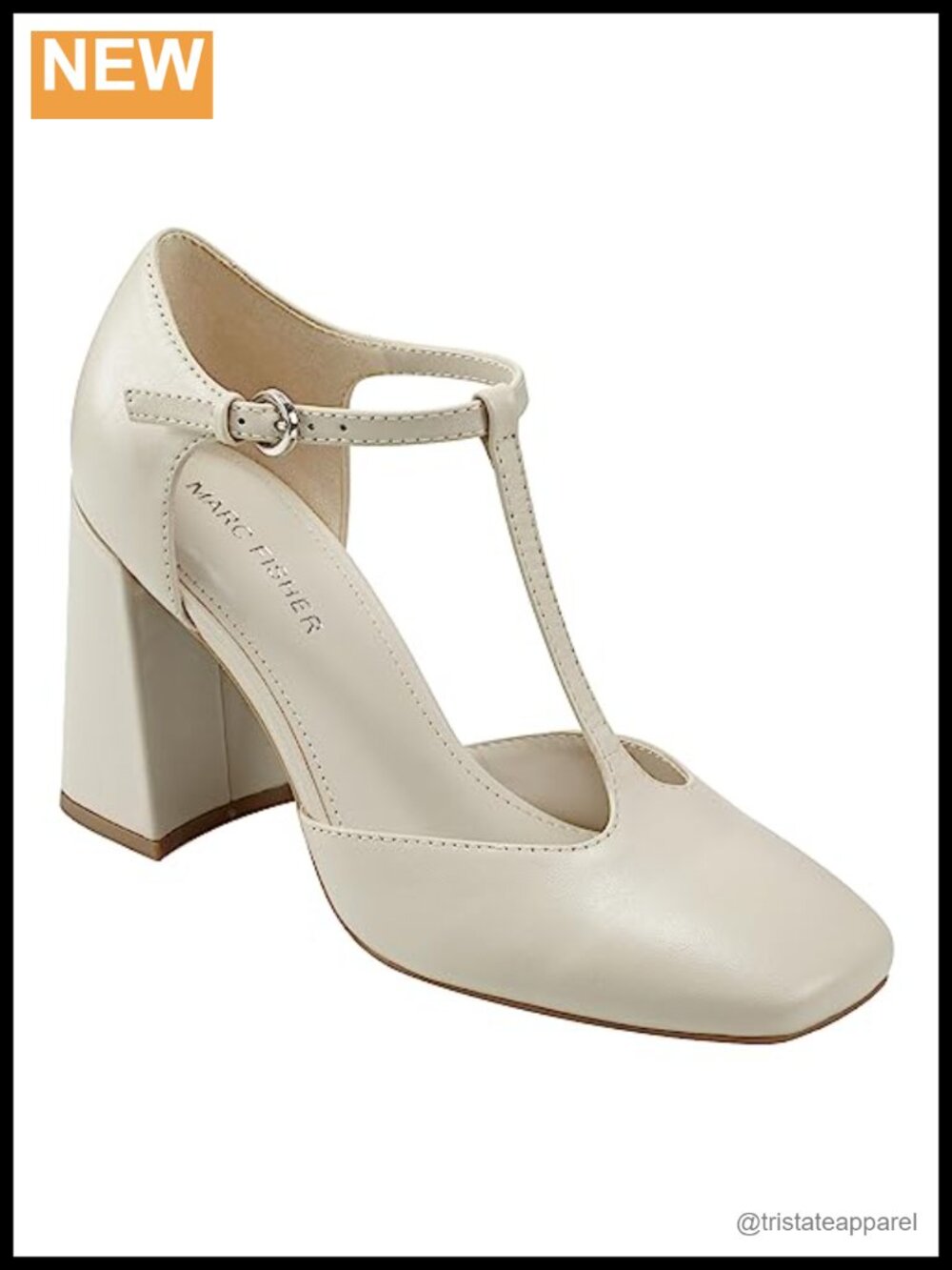 Marc Fisher Cyrene Pump Square Toe Block Heel Ankle Strap